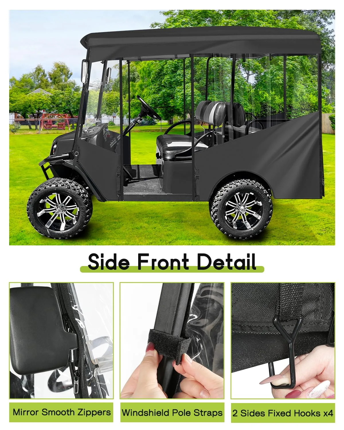 WEIMELL Golf Cart Enclosure for E-Z-GO Express S4 / TXT Long Roof - HB-Golf-Cart-Enclosures-Express-4 image 4