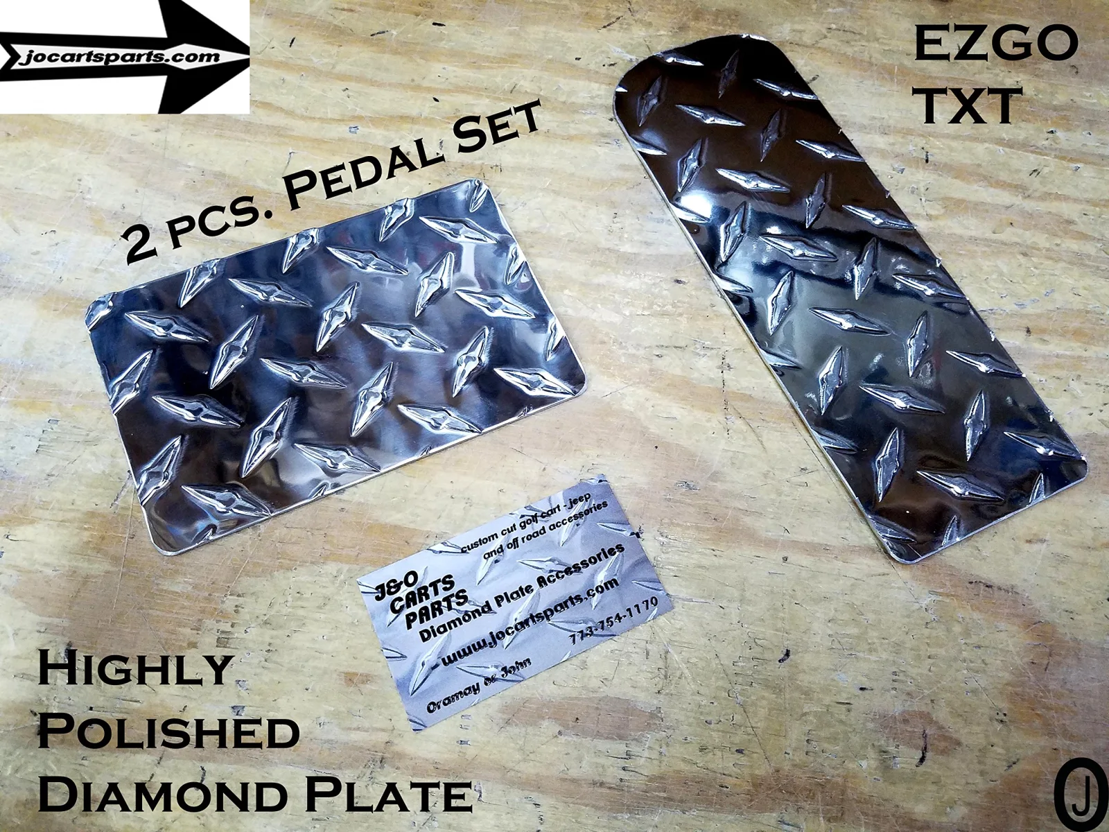 J & O Carts Parts E-Z-GO TXT Diamond Plate Pedal Set