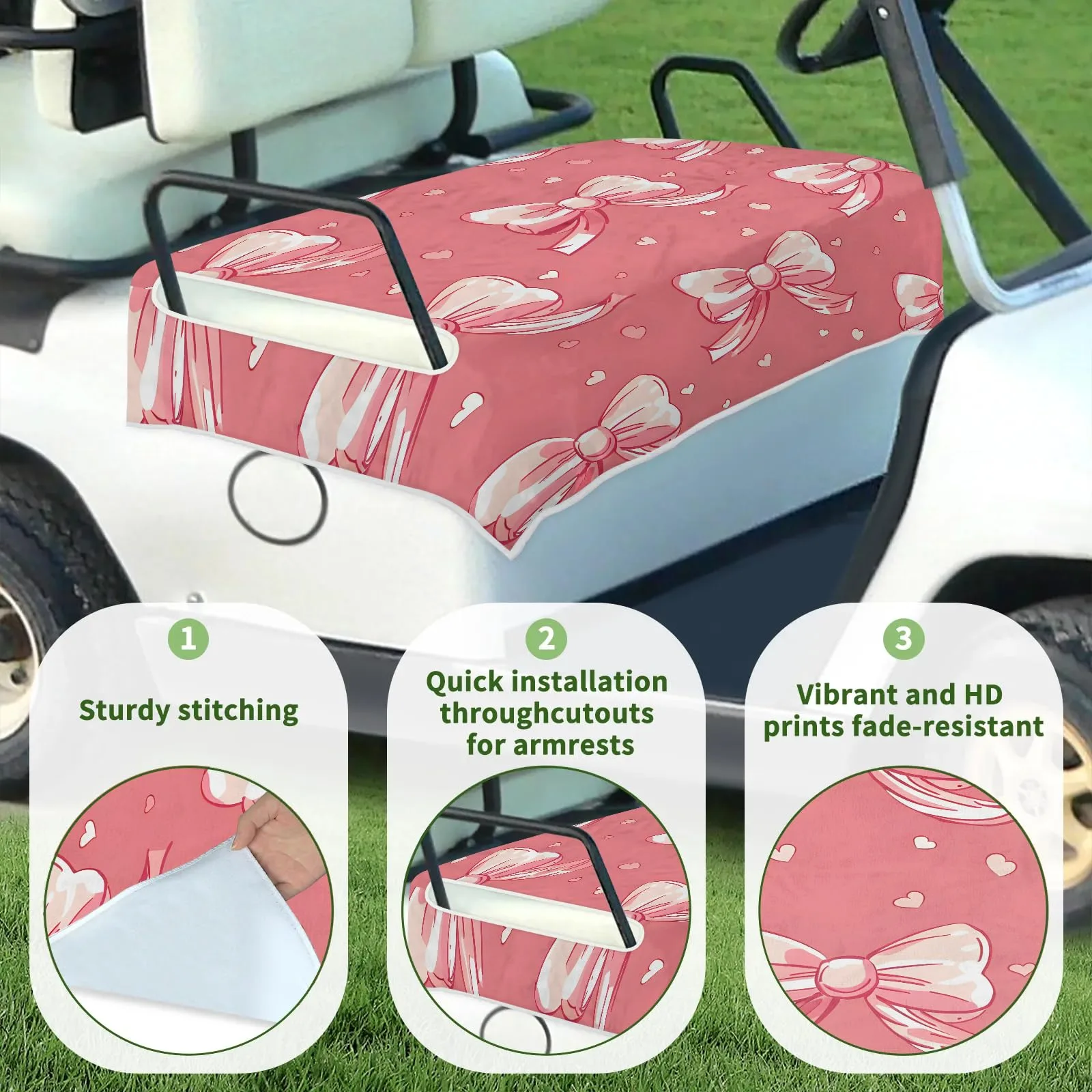 Tiveruda Golf Cart Seat Cover for Double Seats 51 x 31 in image 3