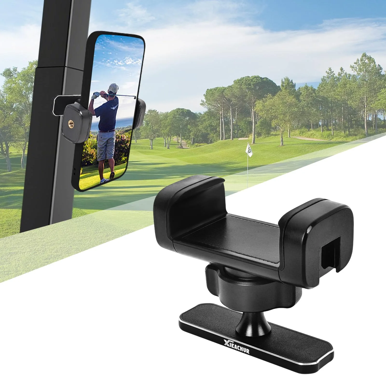 XIEACHUR Magnetic Golf Cart Phone Holder CP_2555 — 360° Mount
