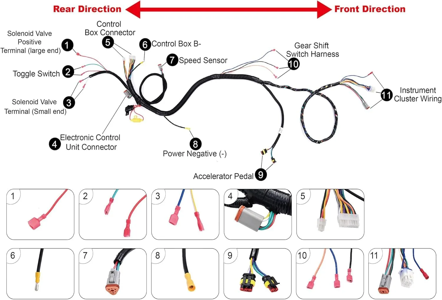 10L0L Control Wiring Harness for Club Car Precedent image 3