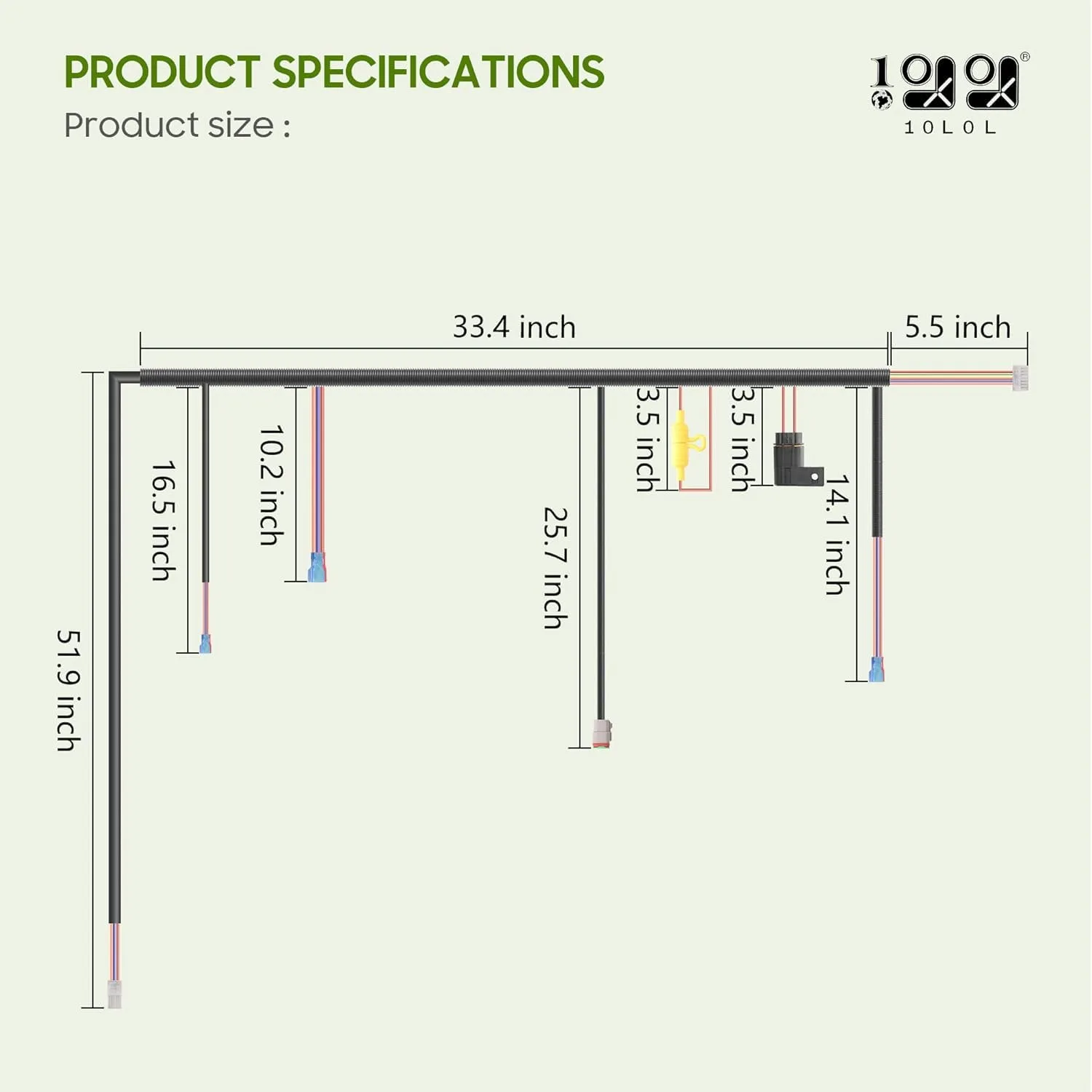 10L0L Control Wiring Harness for Club Car Precedent image 4