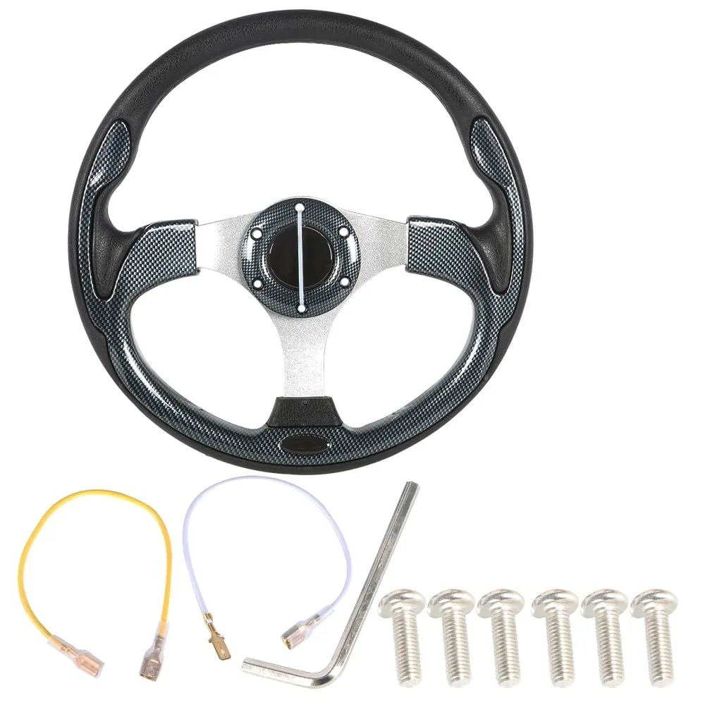 12.5-Inch Carbon Fiber Golf Cart Steering Wheel VXBTD5D1659 image 2