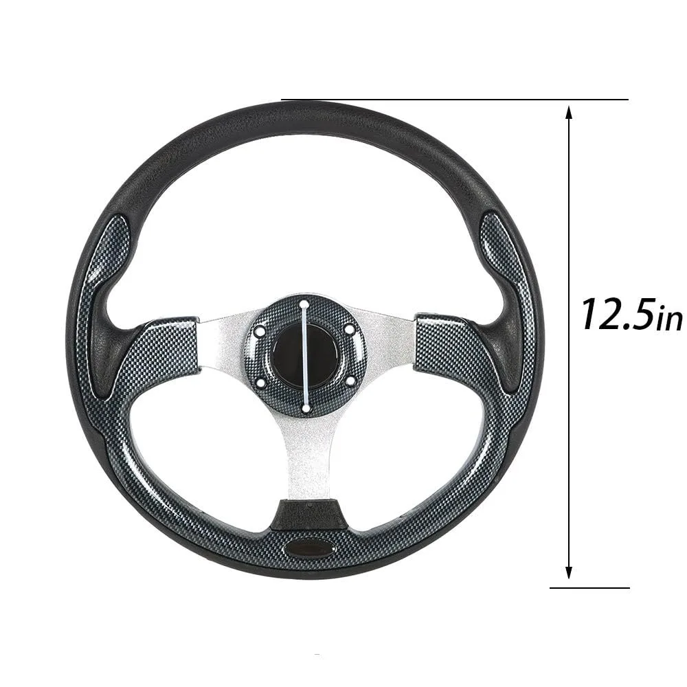 12.5-Inch Carbon Fiber Golf Cart Steering Wheel VXBTD5D1659 image 3