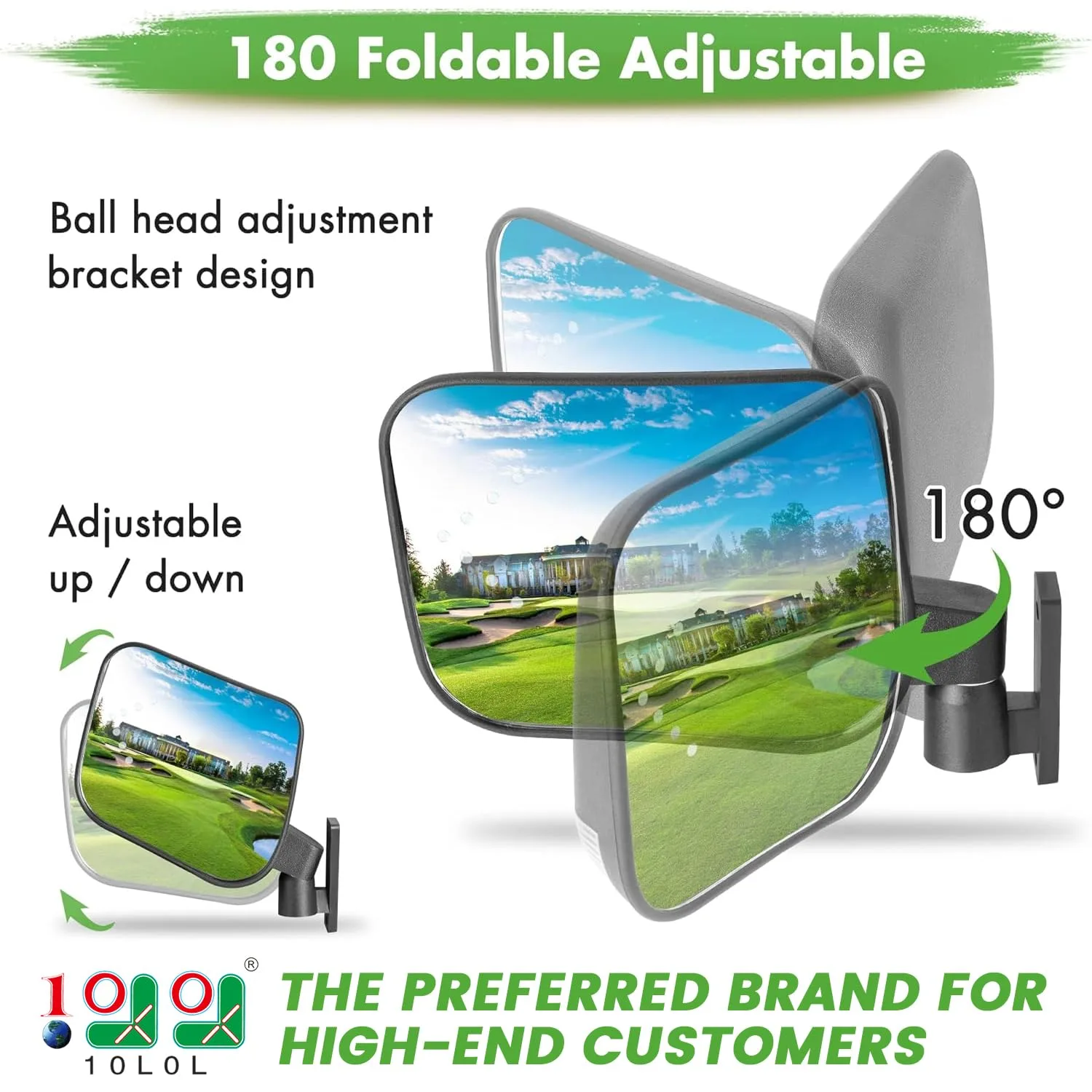 10L0L Golf Cart Side Mirrors with Turn Signals image 2