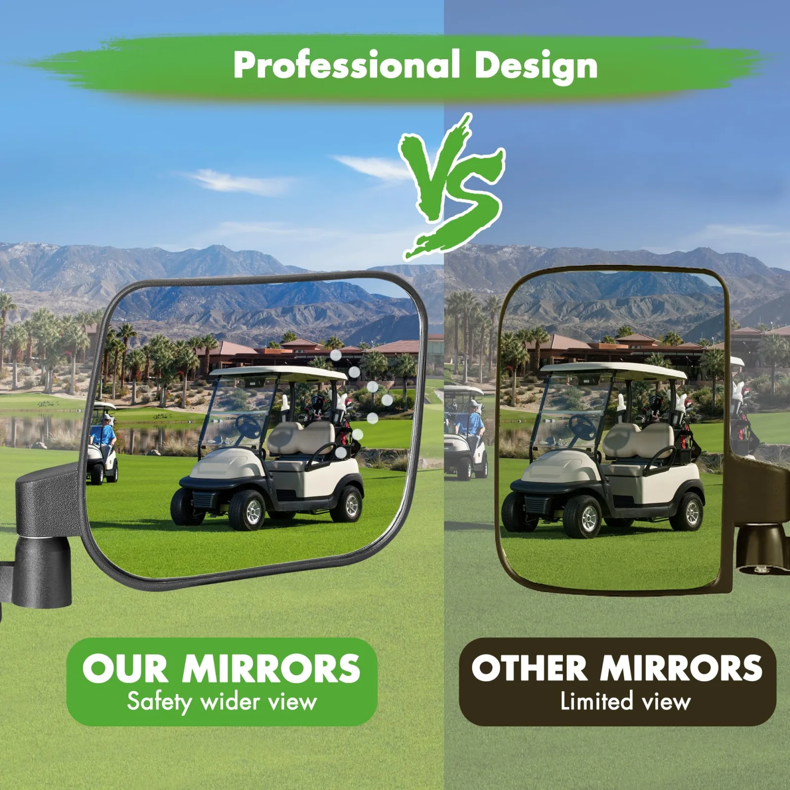 10L0L Golf Cart Side Mirrors with Turn Signals image 4