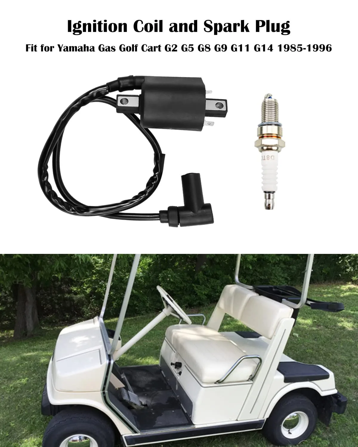 TIKSCIENCE Ignition Coil and Spark Plug for Yamaha Golf Carts image 2