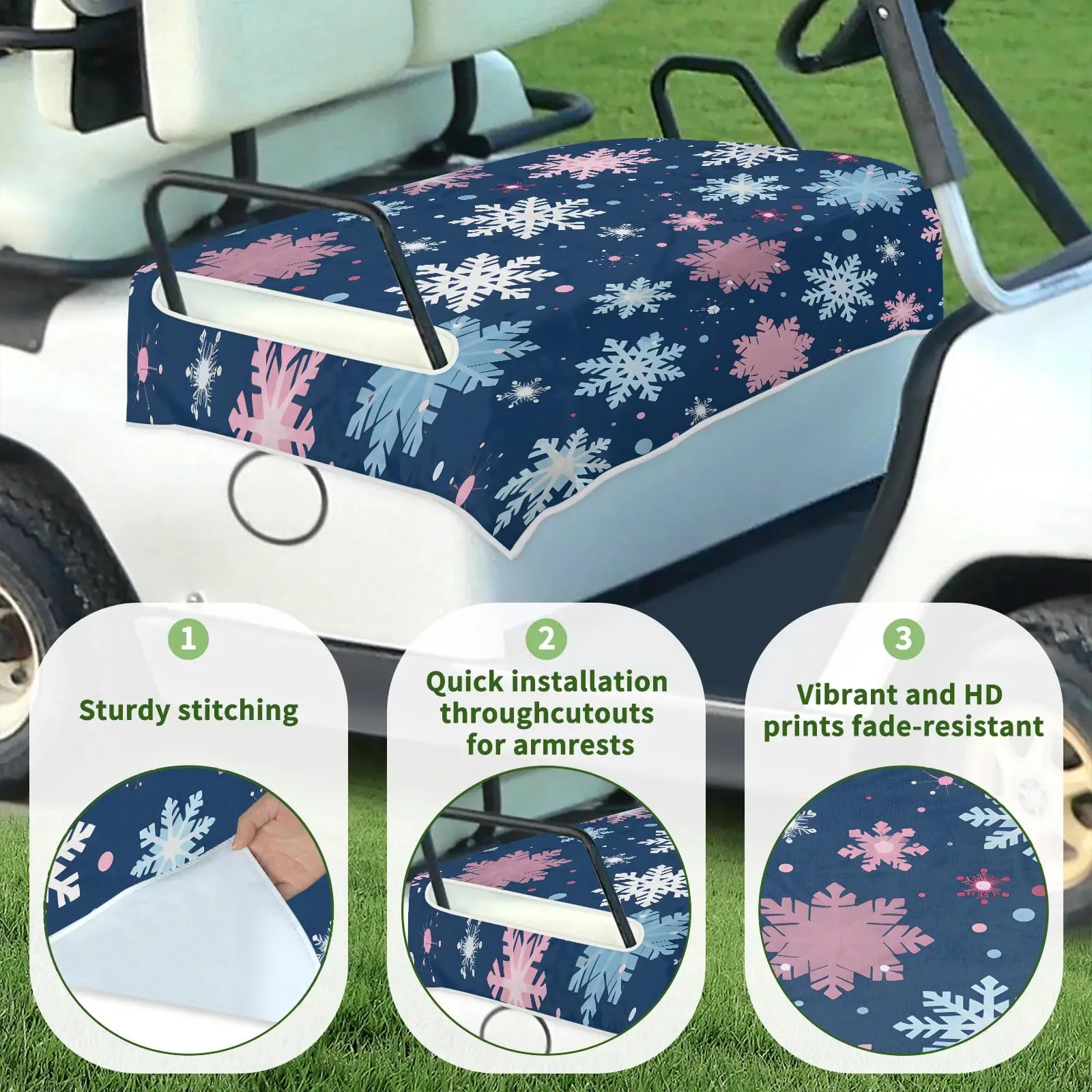 Tiveruda Golf Cart Seat Cover for Double Seats image 3