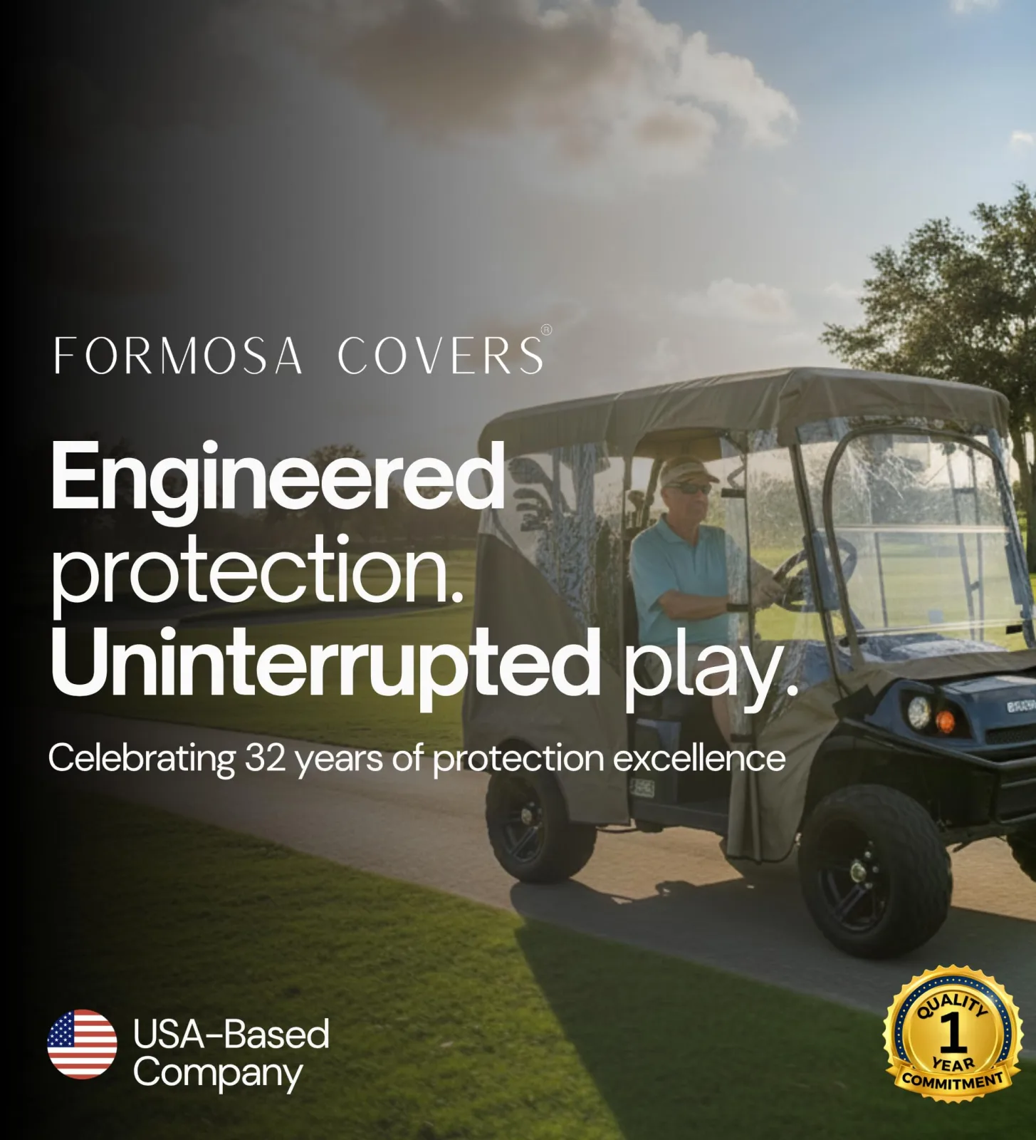 Formosa Covers 4-Passenger Golf Cart Enclosure, 58-Inch Short Roof image 4