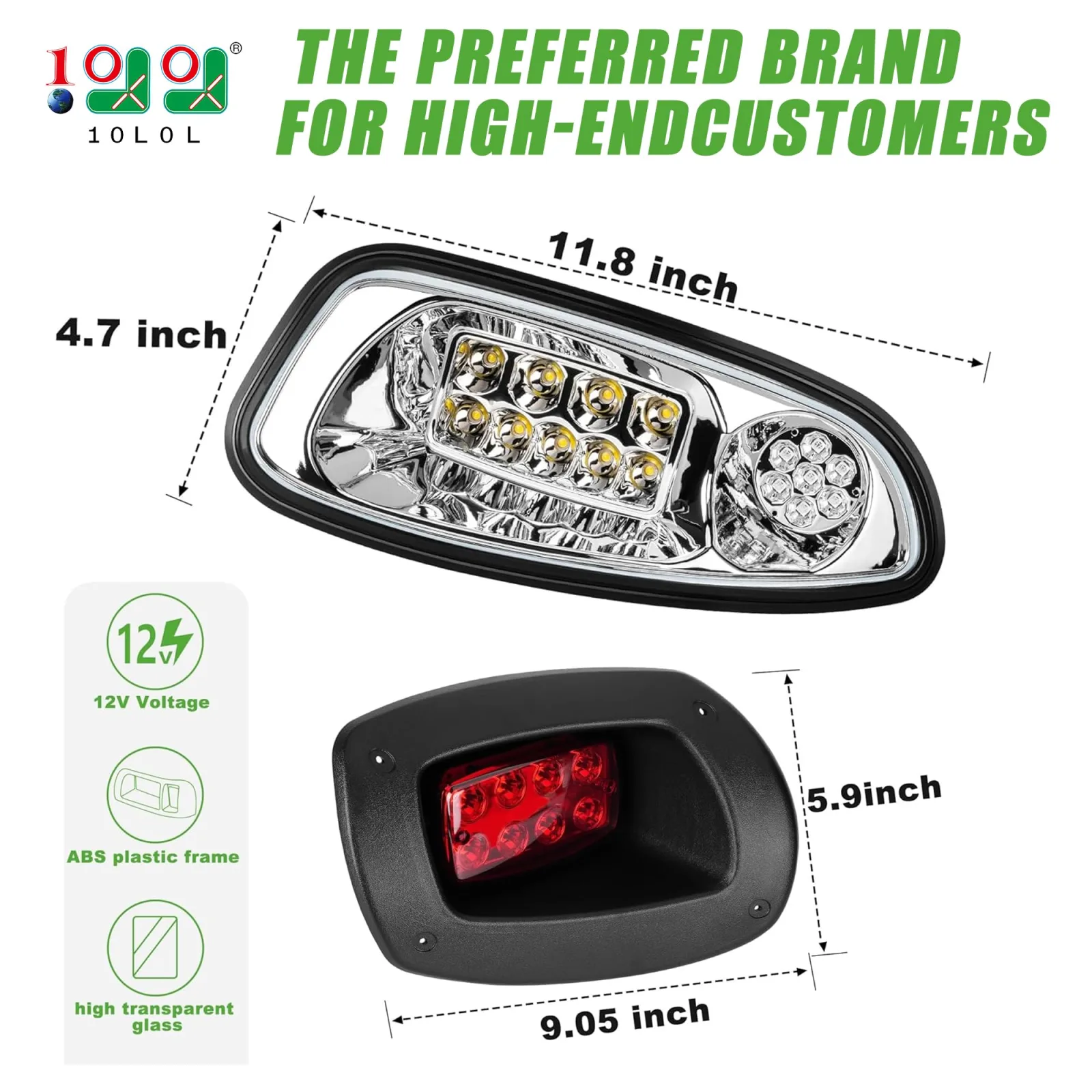10L0L E-Z-GO RXV Headlight and Tail Light Kit 2008-2015 image 2