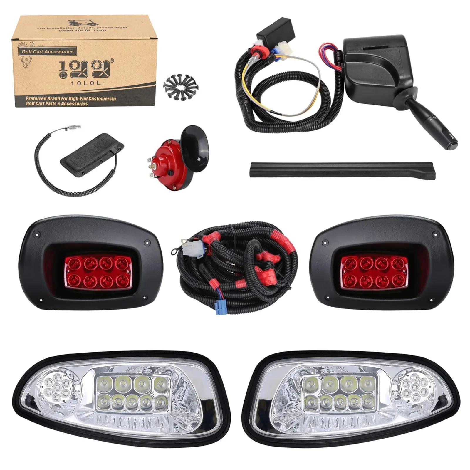 10L0L E-Z-GO RXV Headlight and Tail Light Kit 2008-2015