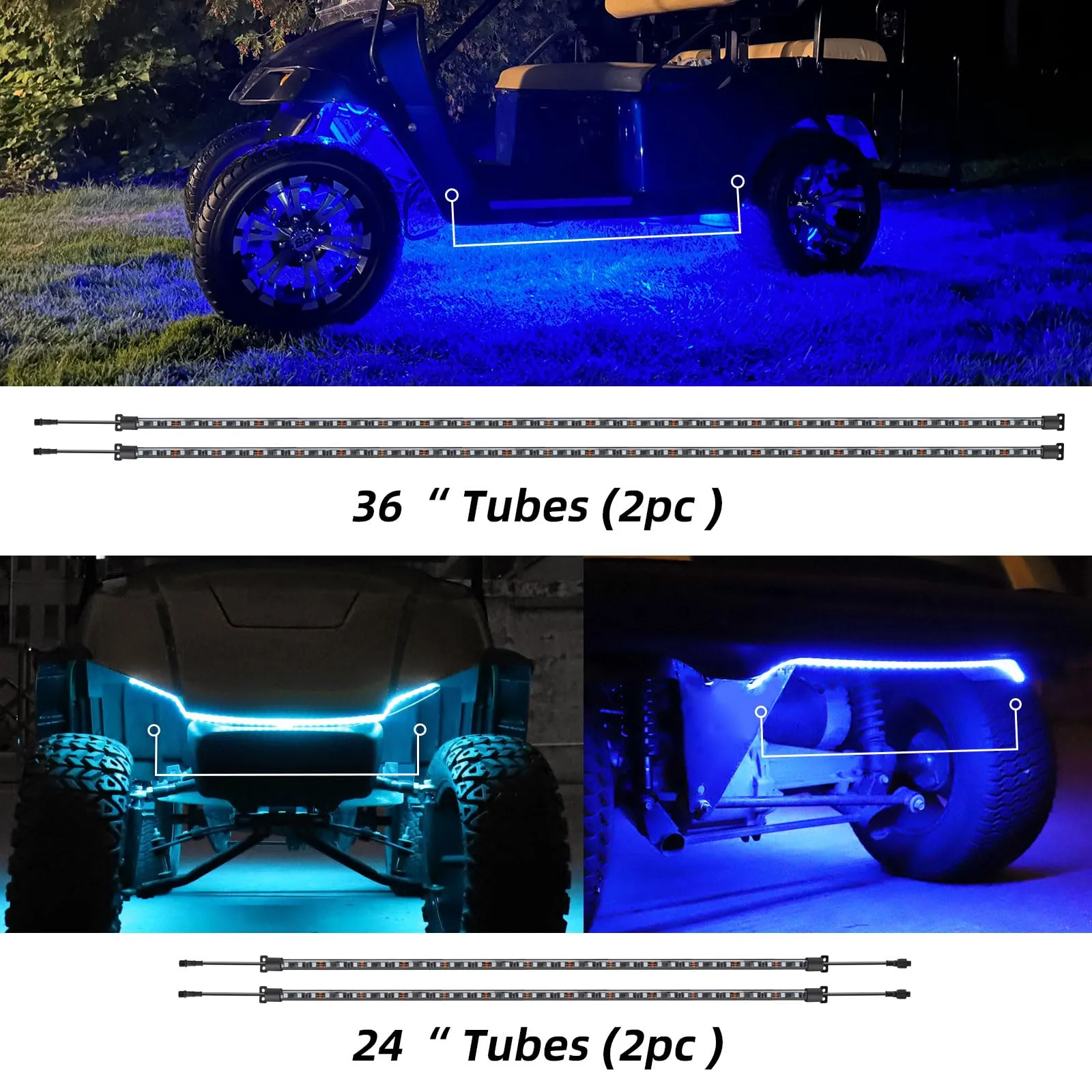 Roykaw Golf Cart Underglow LED Lights with Armrests image 3