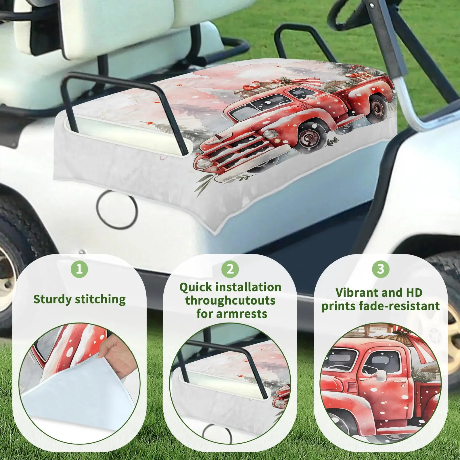 Tiveruda Golf Cart Seat Cover for Double Seats image 3