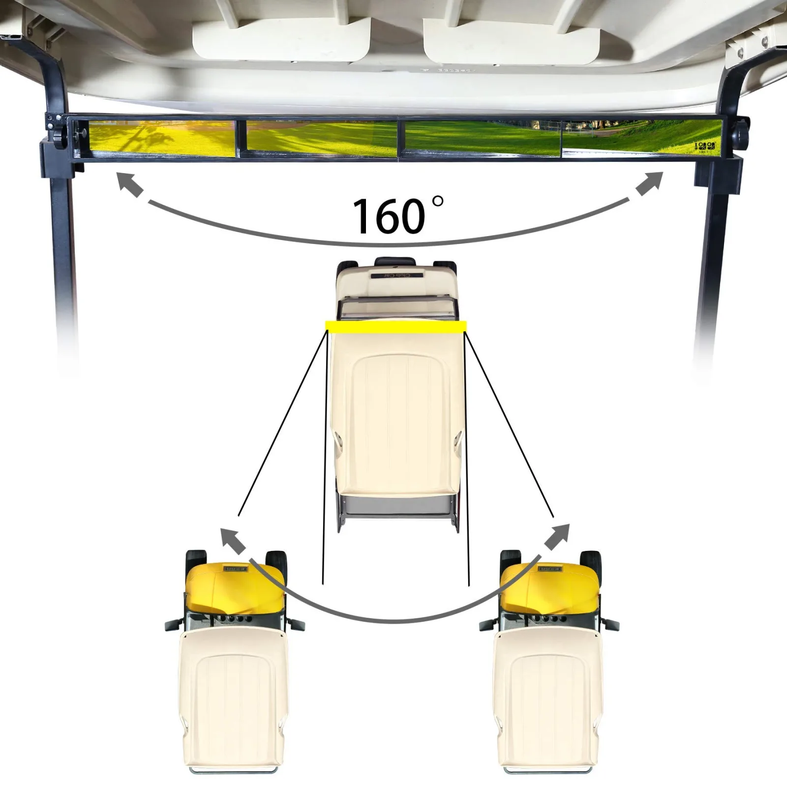10L0L 4-Panel Golf Cart Rear View Mirror image 3