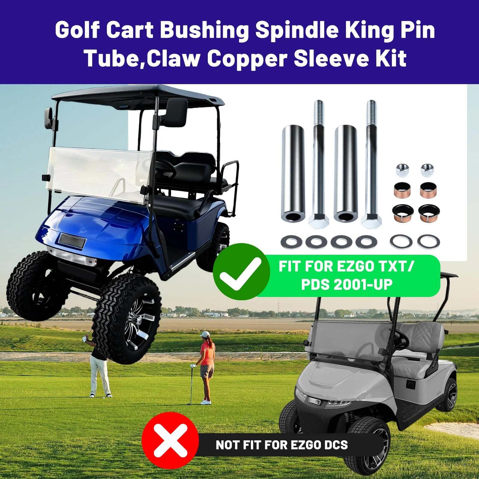 HEOHOU Spindle King Pin Bushing Kit for EZGO TXT/PDS image 2