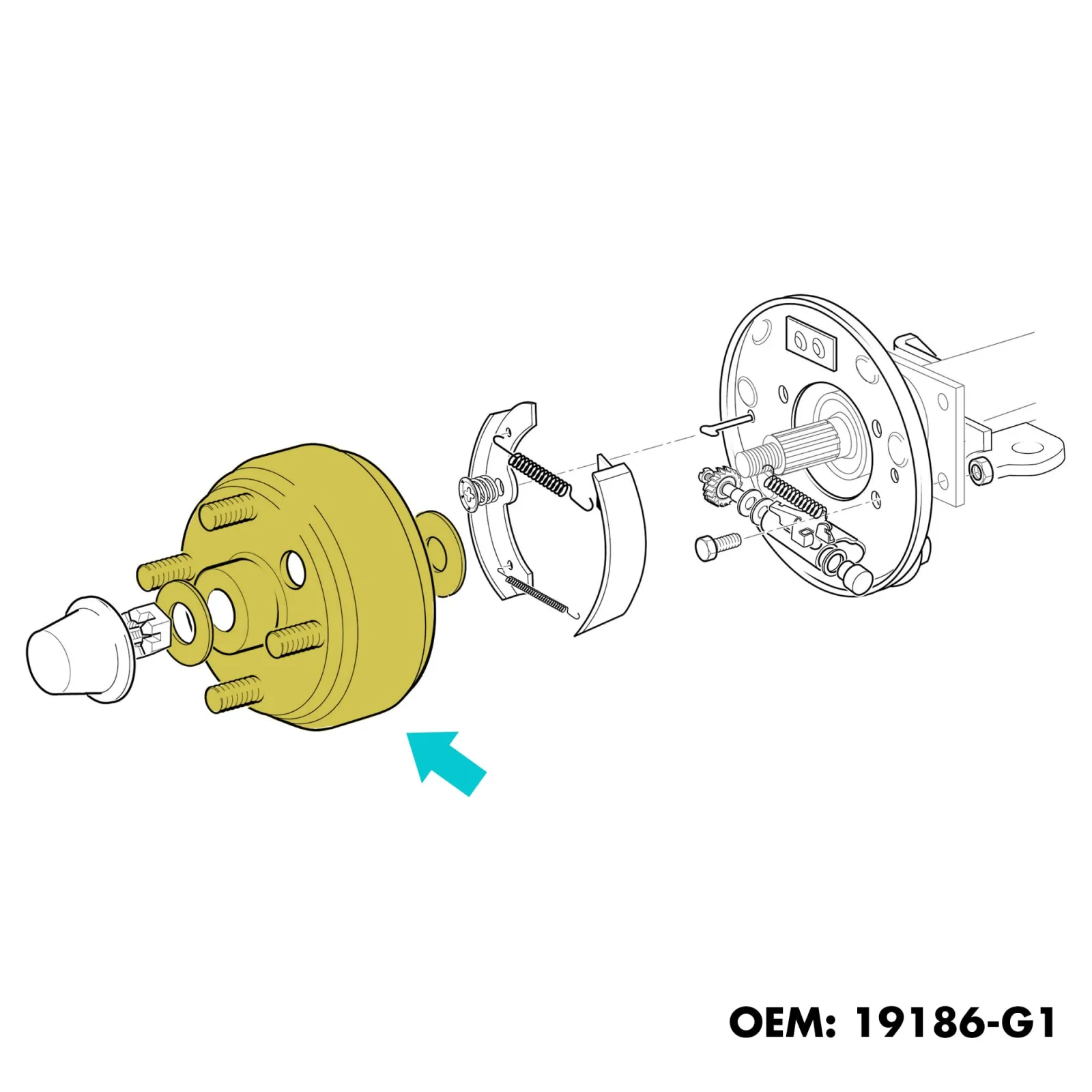 10L0L Brake Drum Hub Assembly for E-Z-GO TXT image 3
