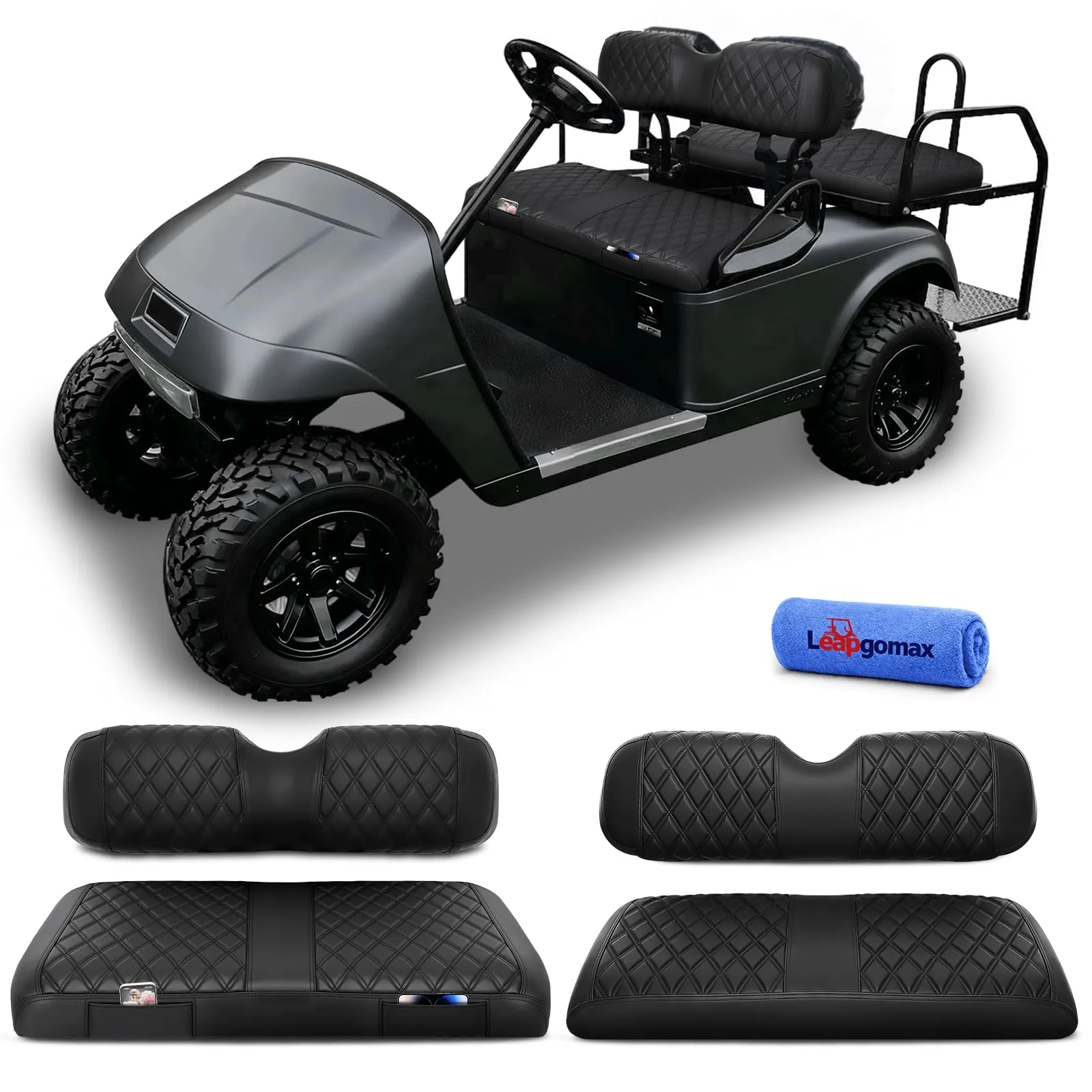 LEAPGOMAX E-Z-GO TXT/RXV Front & Rear Seat Covers