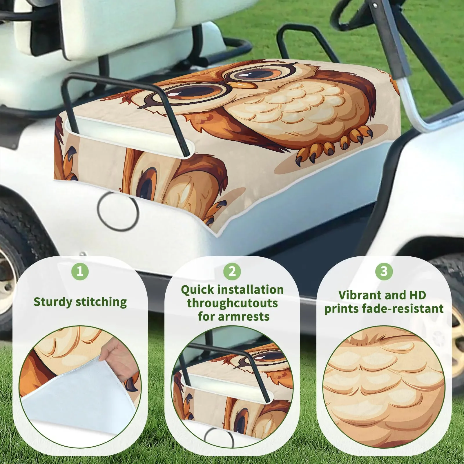 Tiveruda Golf Cart Seat Cover for Two-Person Seats image 3