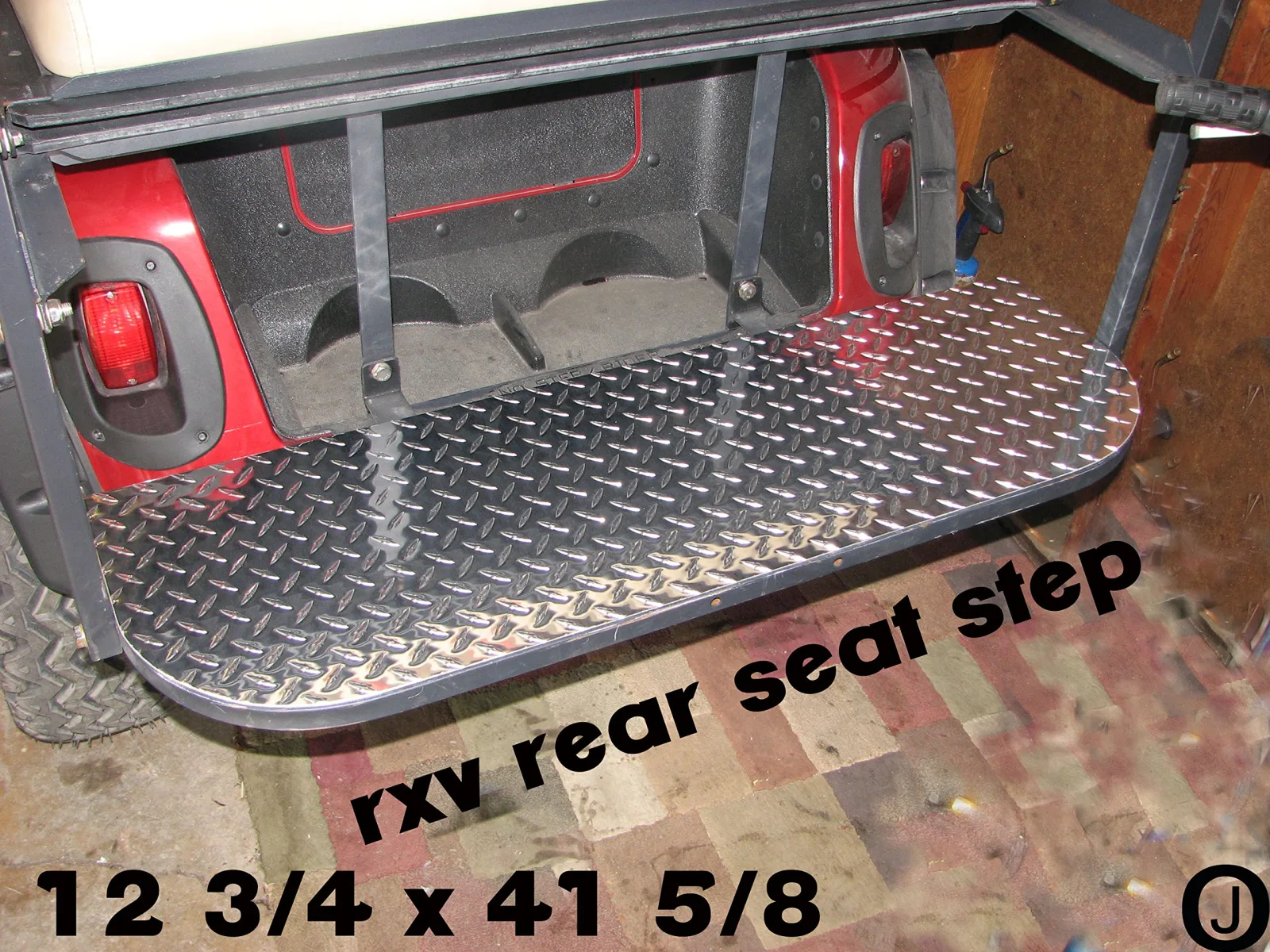 E-Z-GO RXV Diamond Plate Rear Seat Step Cover image 2