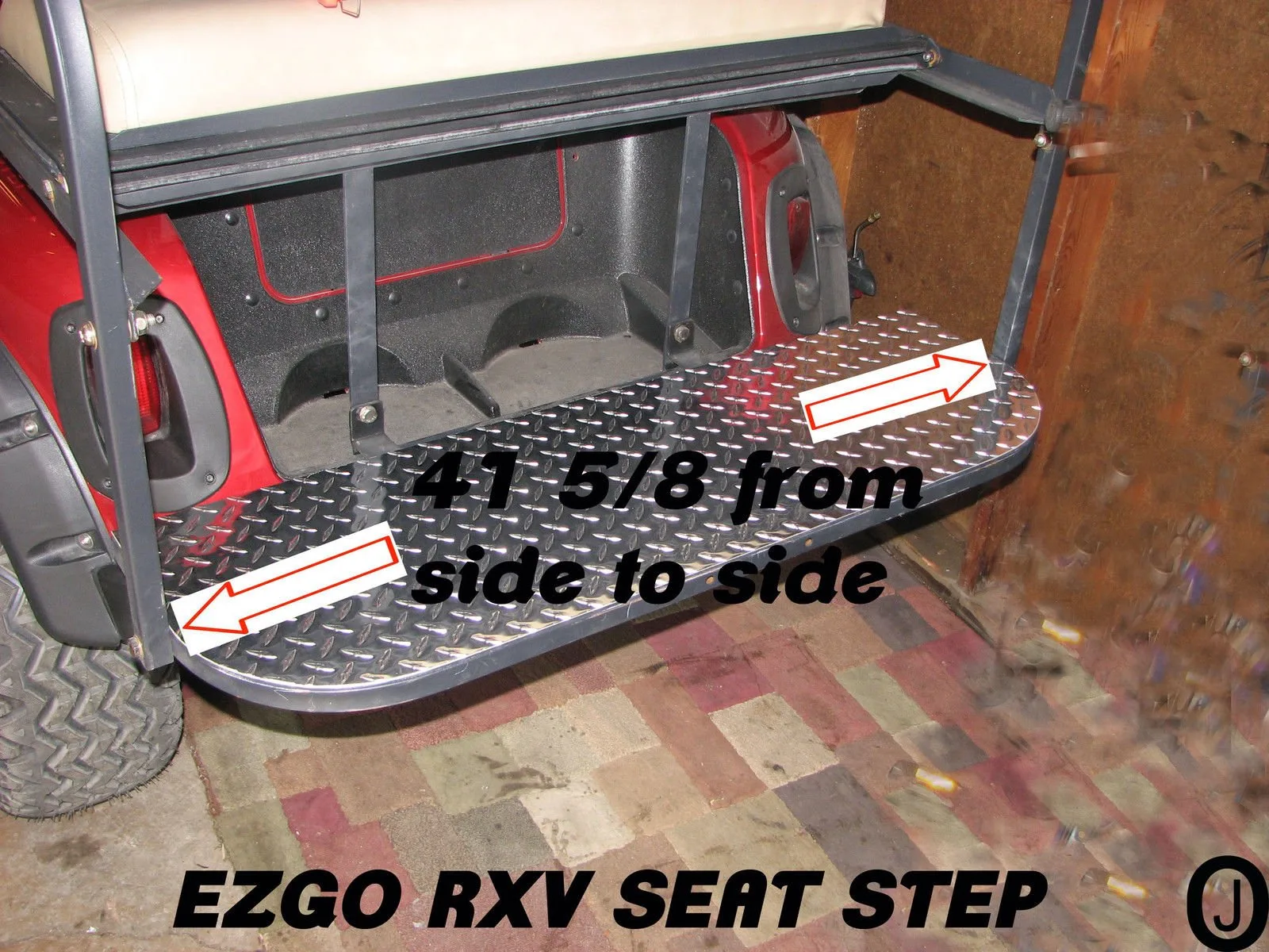 E-Z-GO RXV Diamond Plate Rear Seat Step Cover image 3