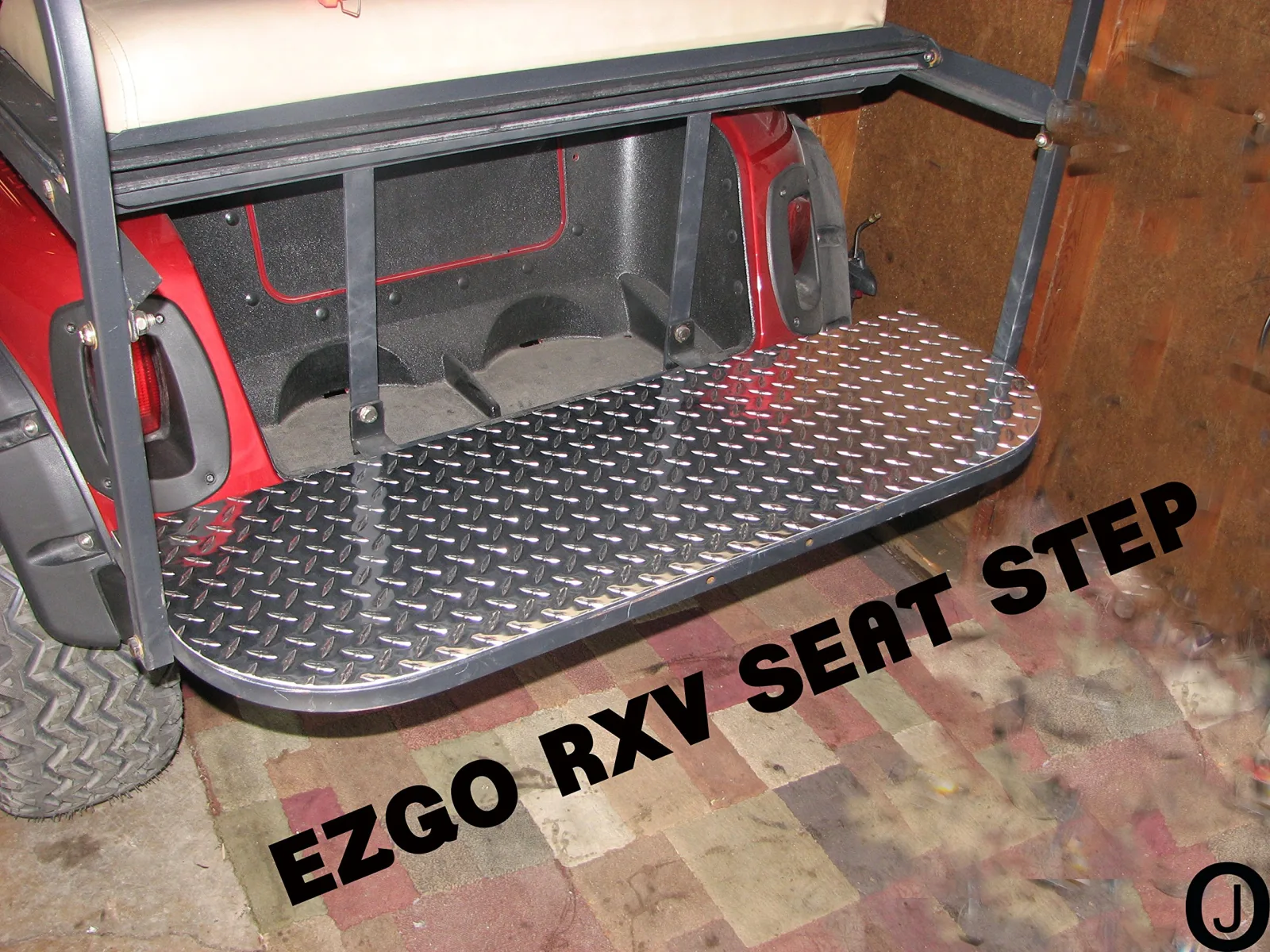 E-Z-GO RXV Diamond Plate Rear Seat Step Cover image 4