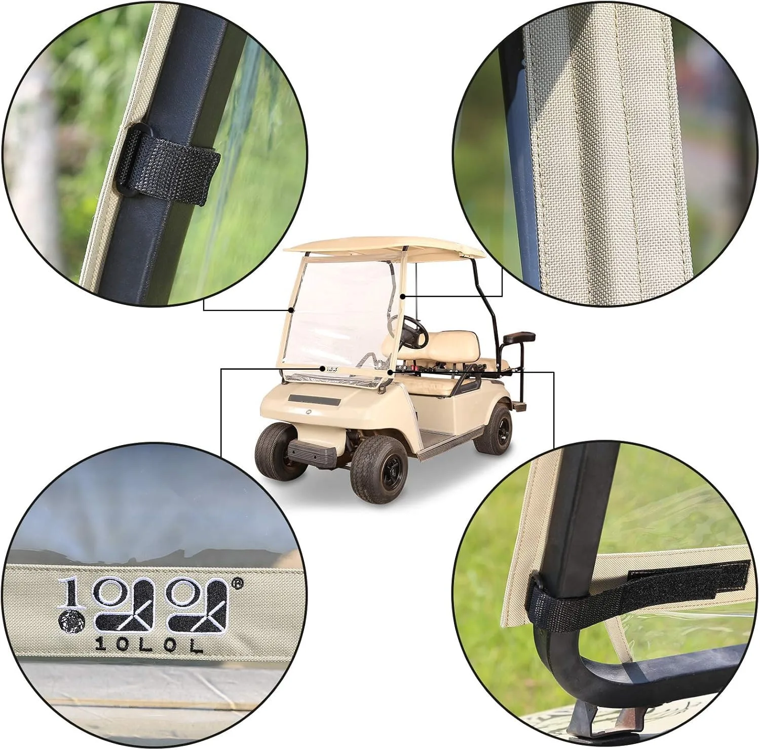 10L0L Foldable Windshield for Club Car DS, Tempo & Precedent image 3