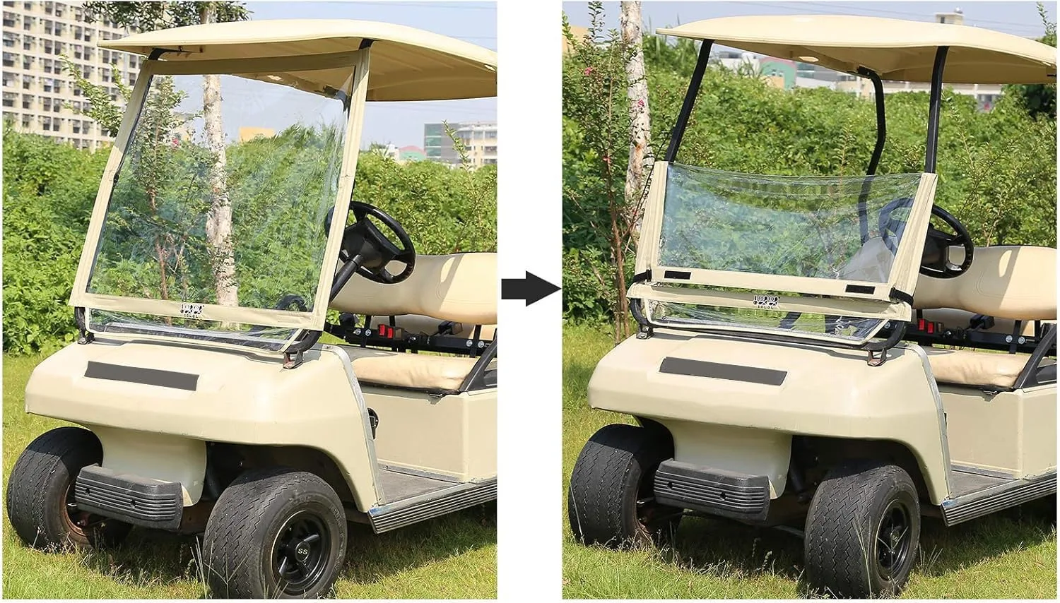 10L0L Foldable Windshield for Club Car DS, Tempo & Precedent image 4