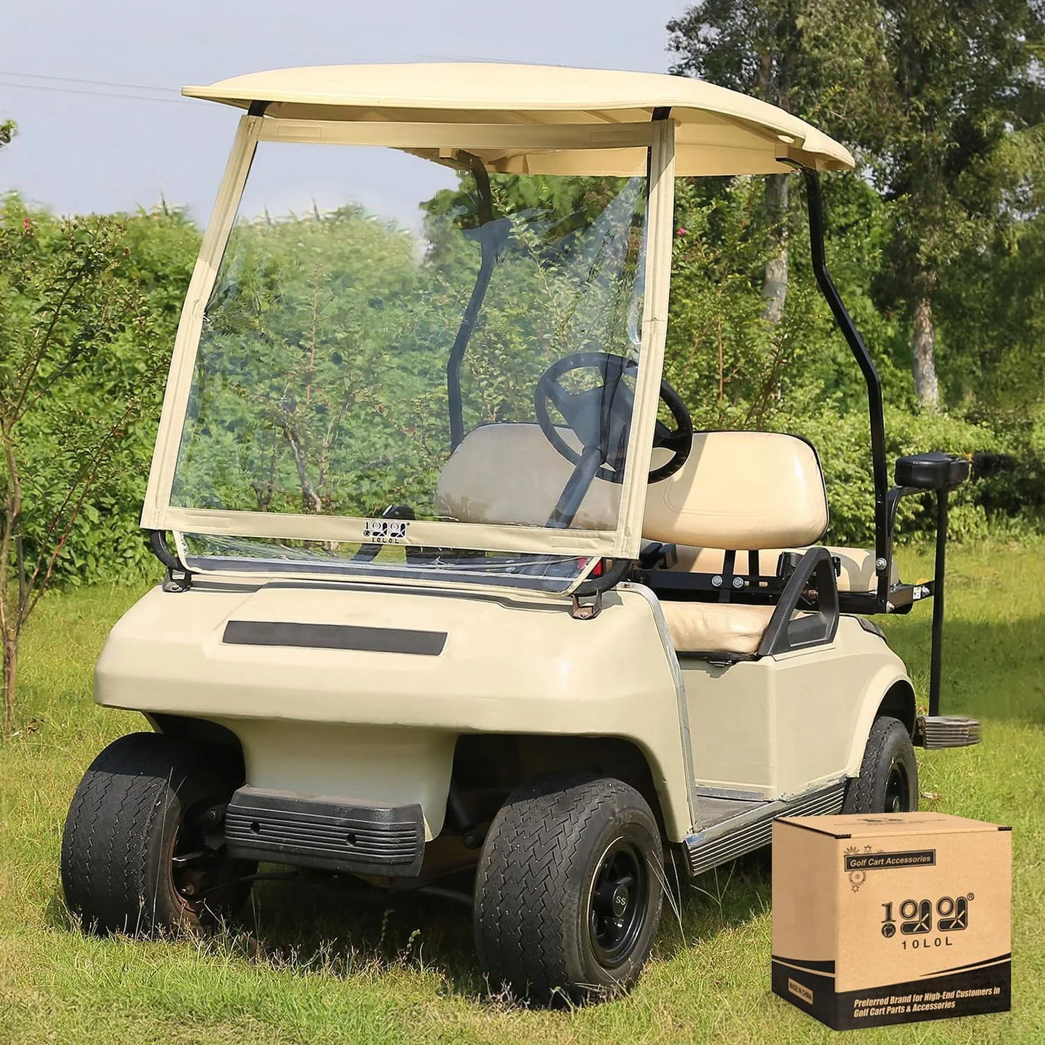10L0L Foldable Windshield for Club Car DS, Tempo & Precedent