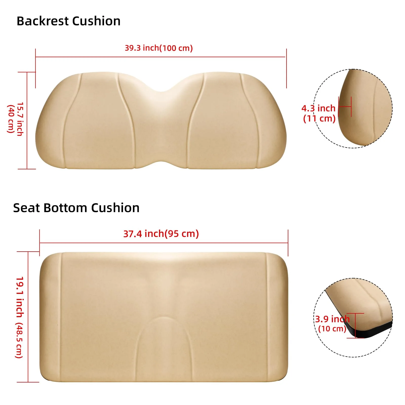 Roykaw Front Seat Cushion Set for Club Car Precedent image 2