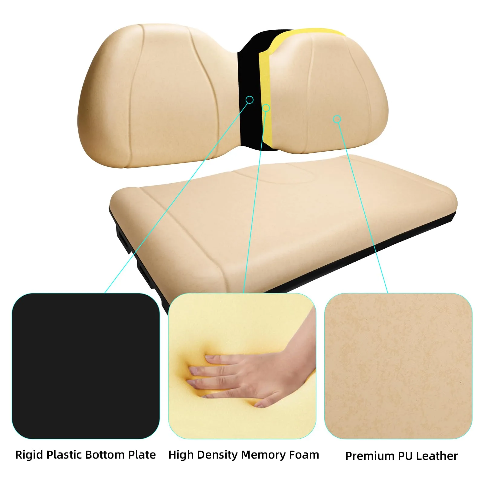 Roykaw Front Seat Cushion Set for Club Car Precedent image 4
