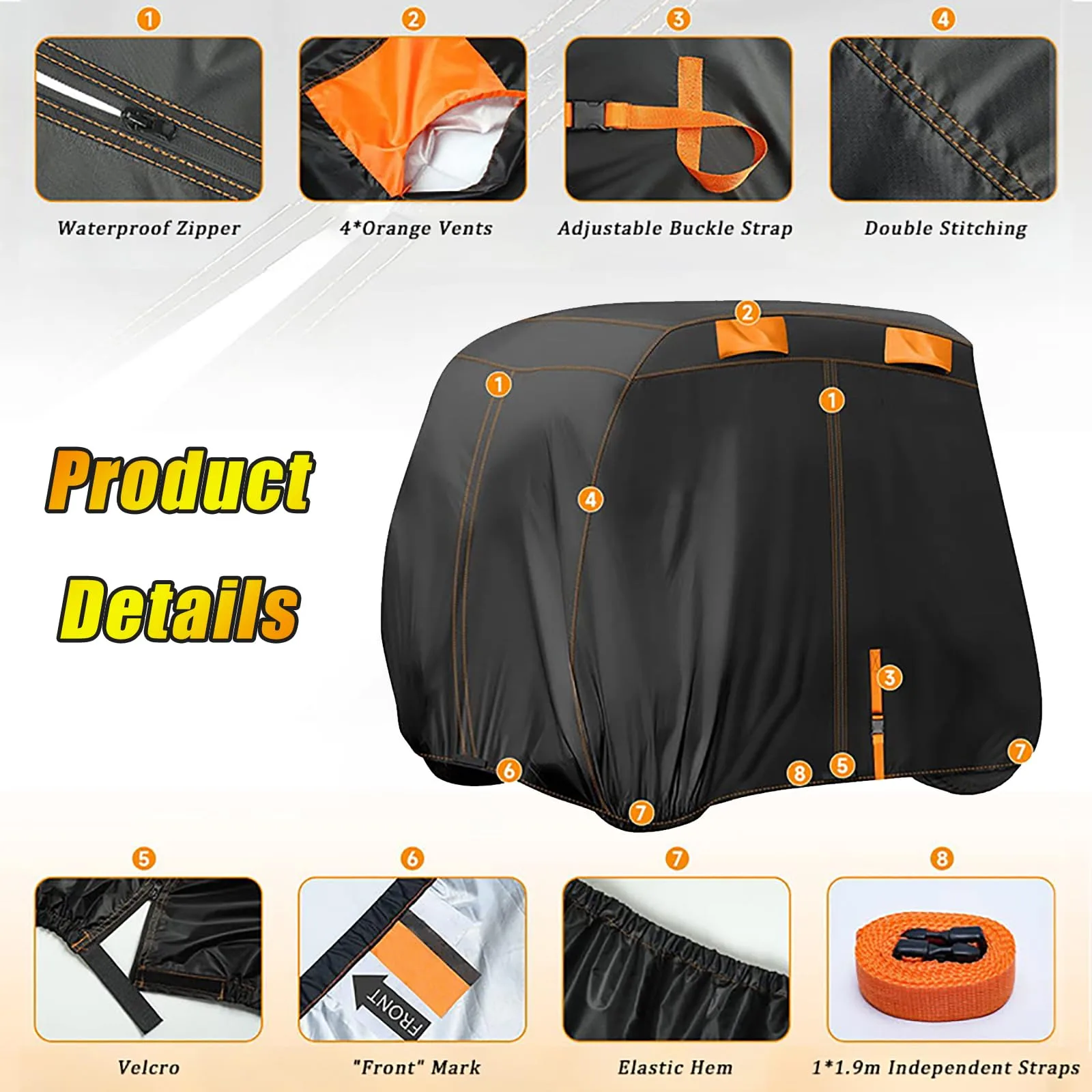 RQIGHNC Golf Cart Cover for EPIC E20/E40/E40L/E60/E60L (RQIGHNC-8422080) image 4