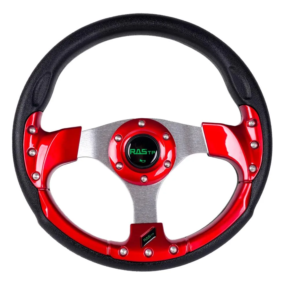 RASTP Red Golf Cart Steering Wheel RS-STW018-TP-Red
