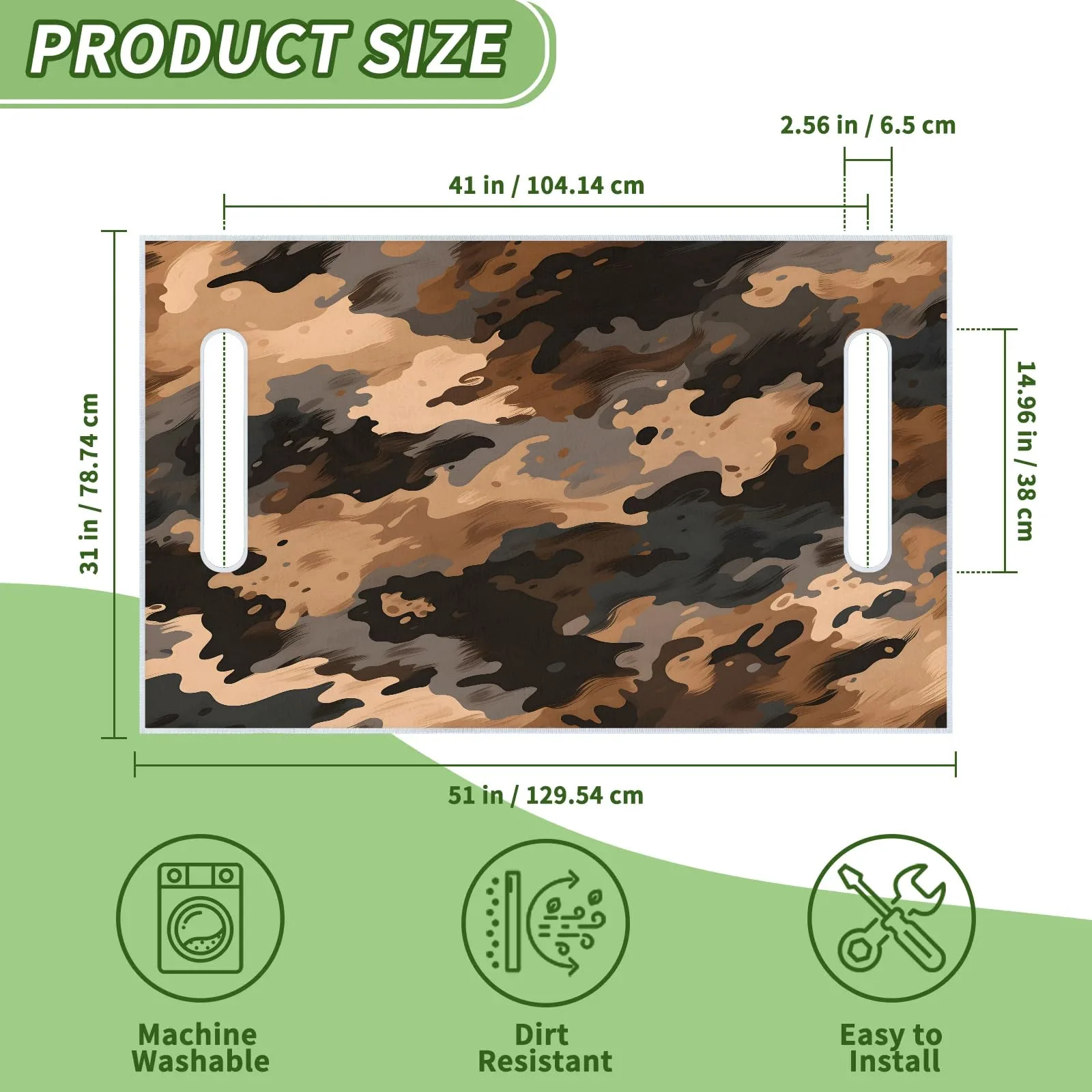 Tiveruda Brown Camo Universal Golf Cart Seat Cover 51" x 31" image 2