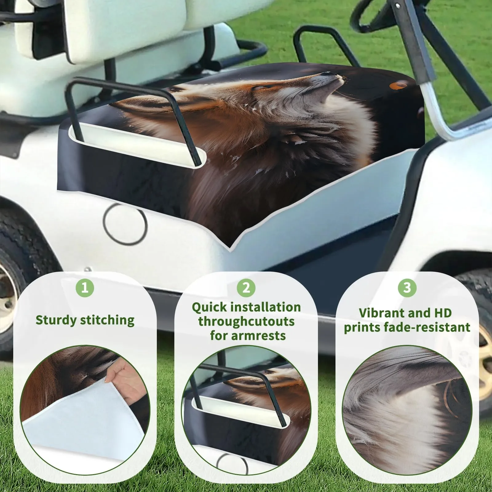 Tiveruda Golf Cart Seat Cover for Double Seats image 3