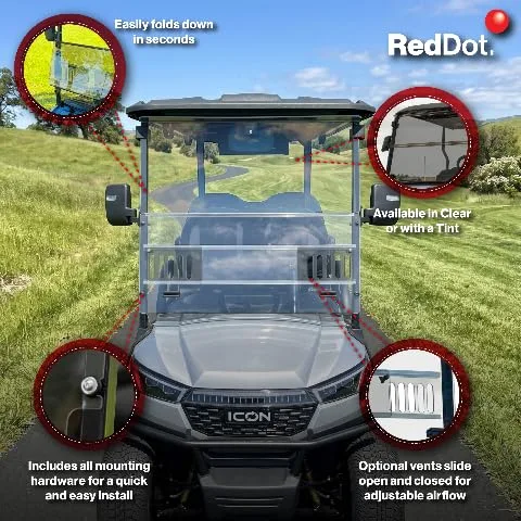 RED DOT Folding Windshield for ICON i40X and i60LX image 4