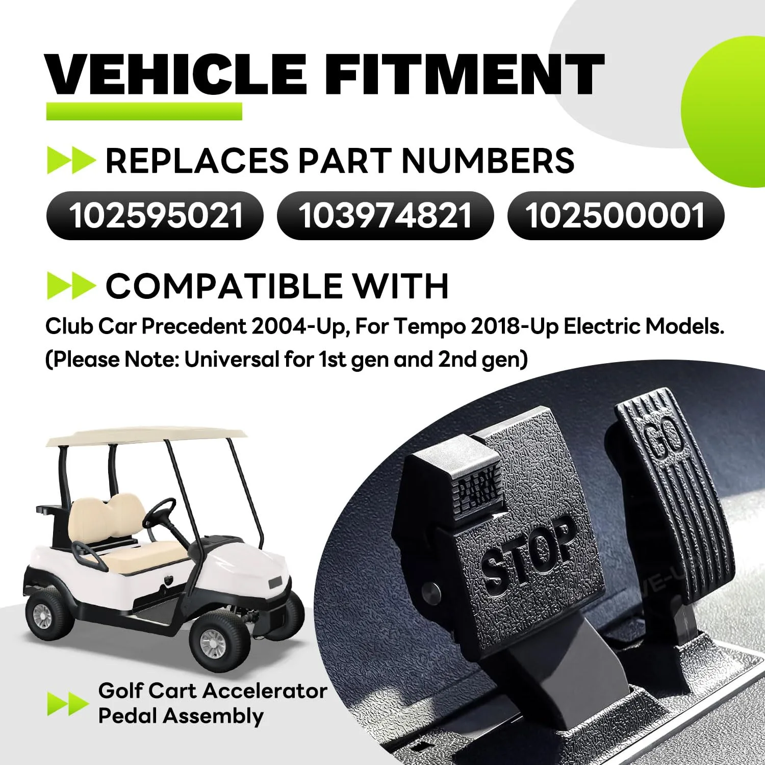 EZAPEX Club Car Precedent Pedal Assembly Conversion Kit image 2