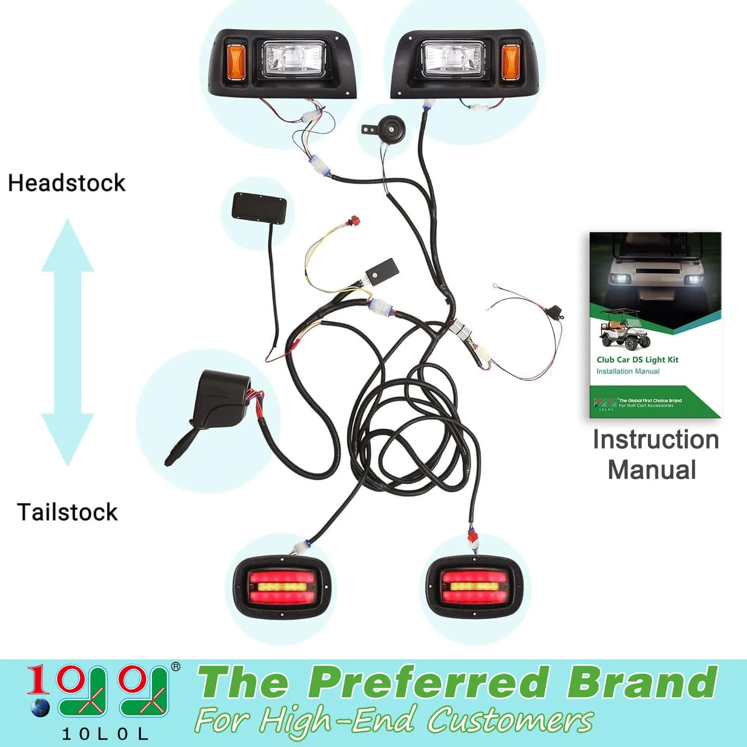 10L0L Club Car DS LED Light Kit Y208-A image 2