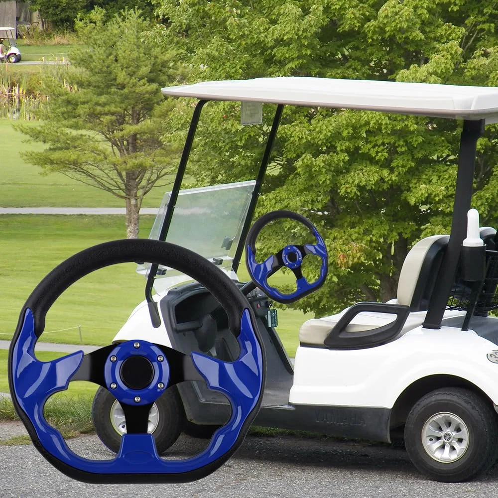 BOBUPLY 12.5-Inch Blue Golf Cart Steering Wheel image 2