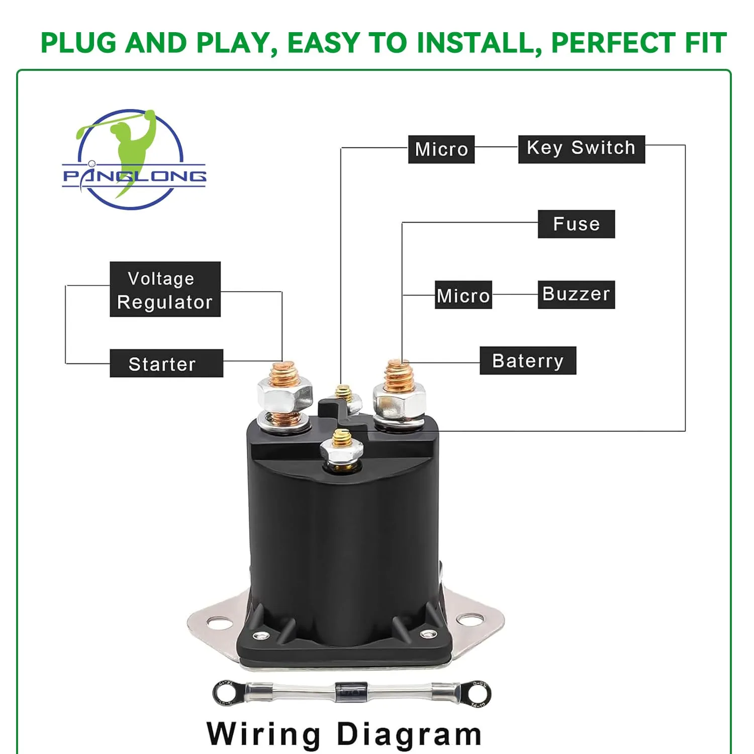 Panglong 12V Solenoid Relay for Club Car Tempo, DS & Precedent image 4