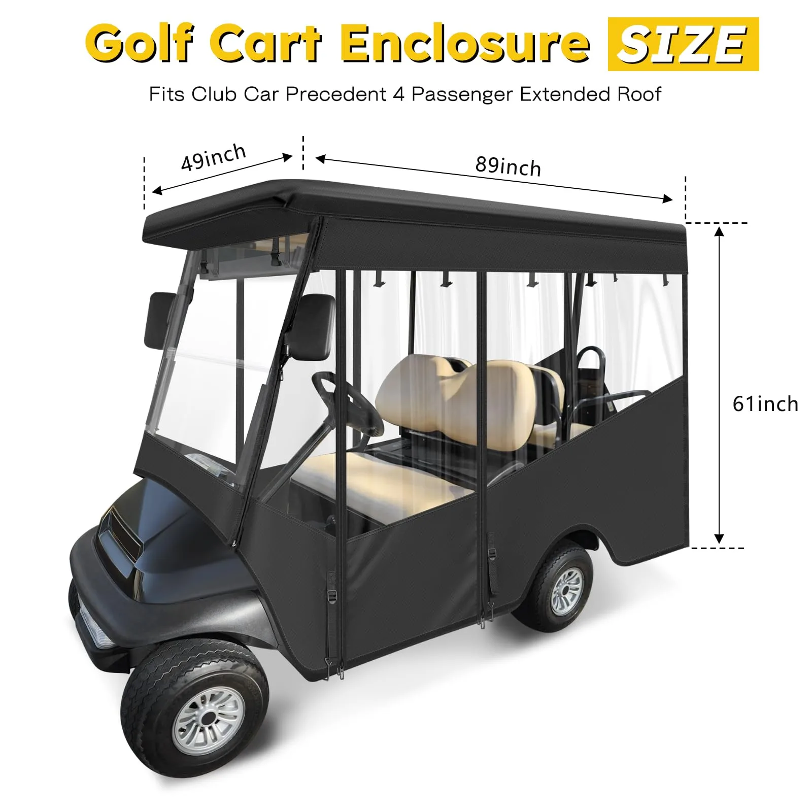 SANXIACAR Enclosure for Club Car Precedent 4-Passenger image 2