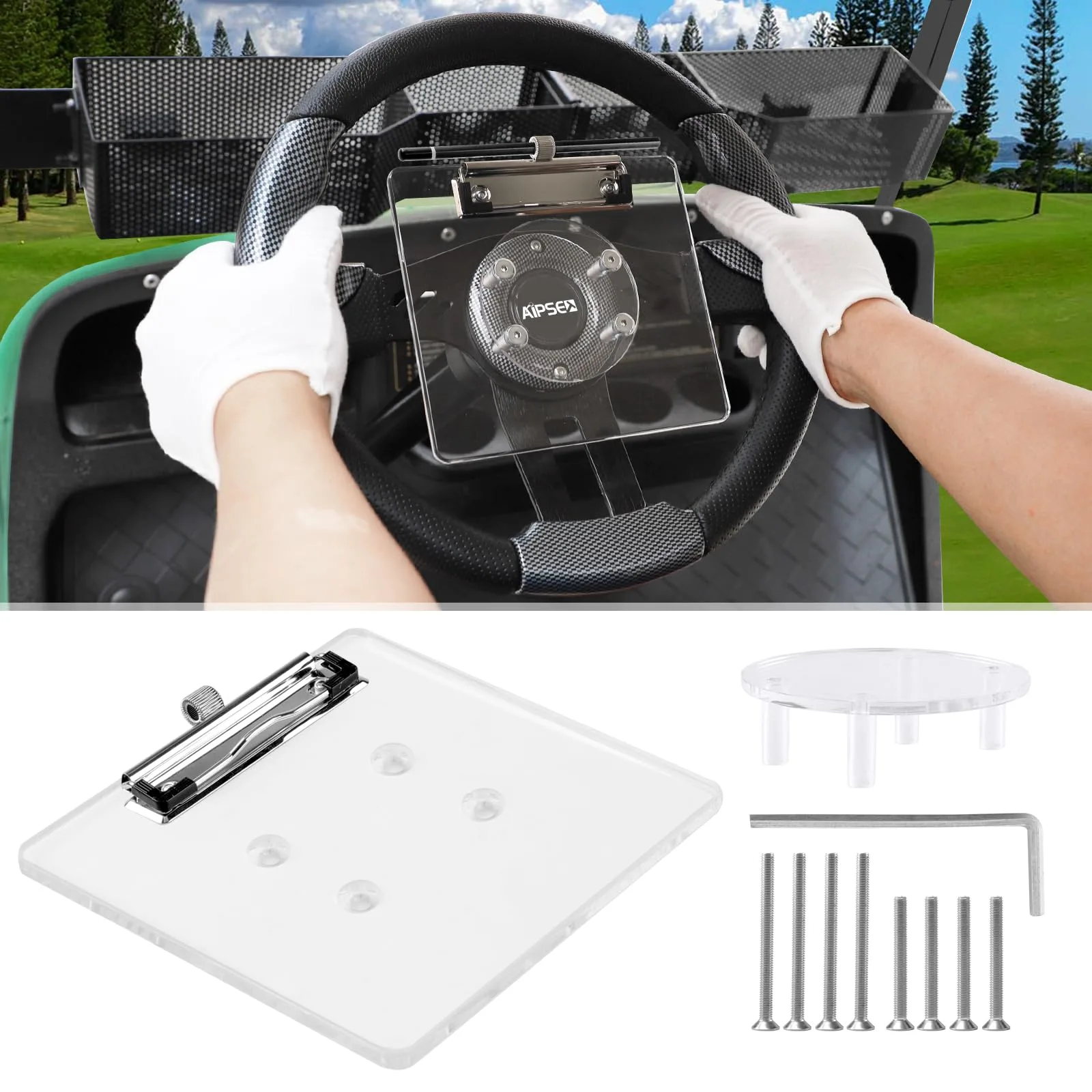 AIPSET Golf Cart Steering Wheel Scorecard Holder image 2
