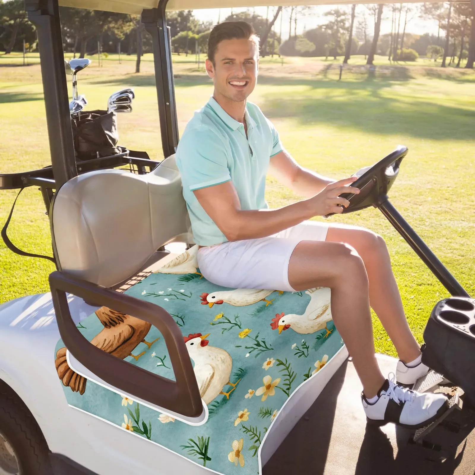 Tiveruda Golf Cart Seat Cover for Double Seats image 4