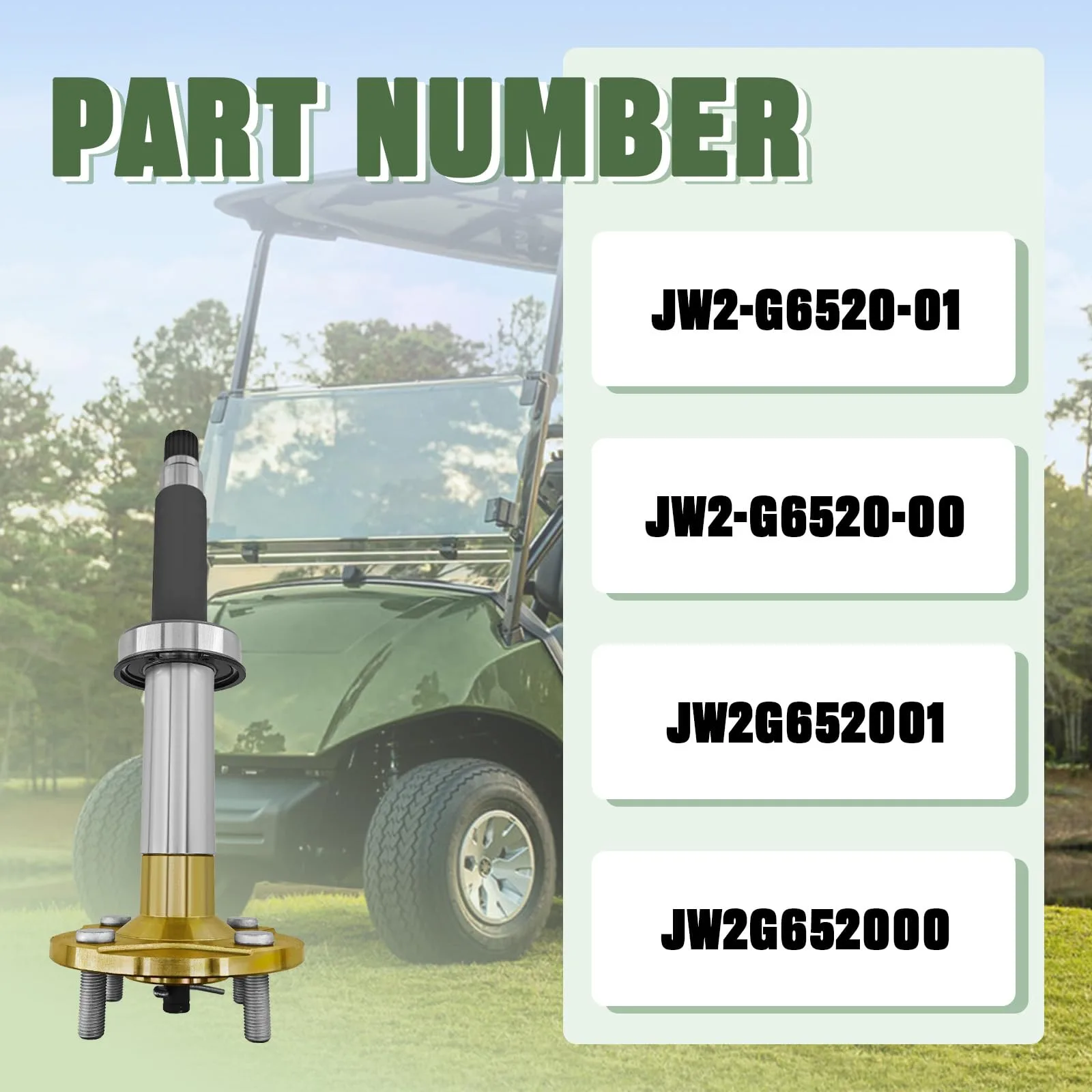 Yamaha G29 Rear Axle Assembly JW2-G6520-01 image 2