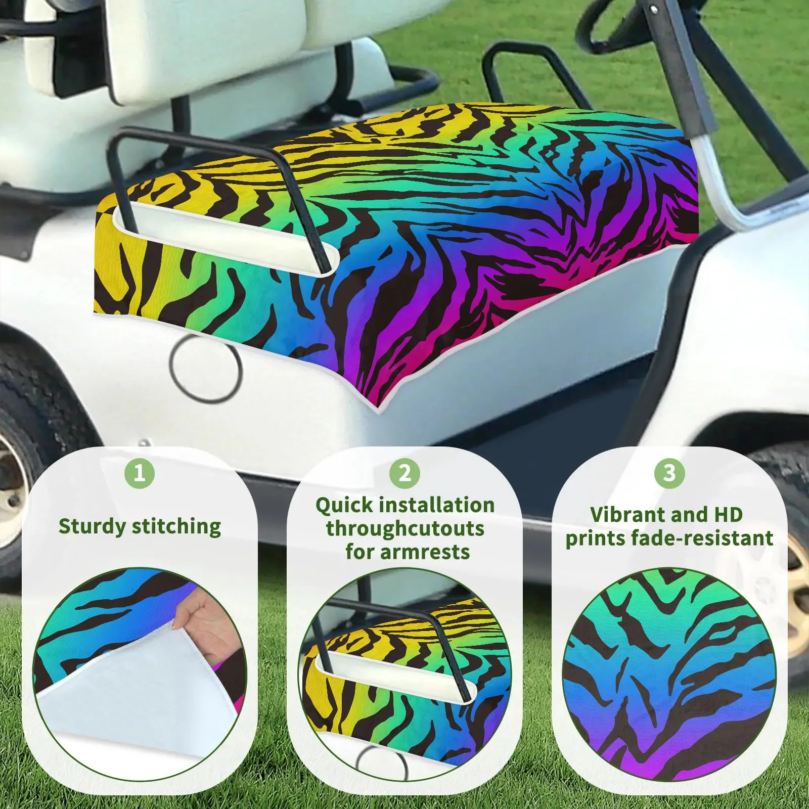 Tiveruda Golf Cart Seat Cover for Double Seats, 51 x 31 in image 3