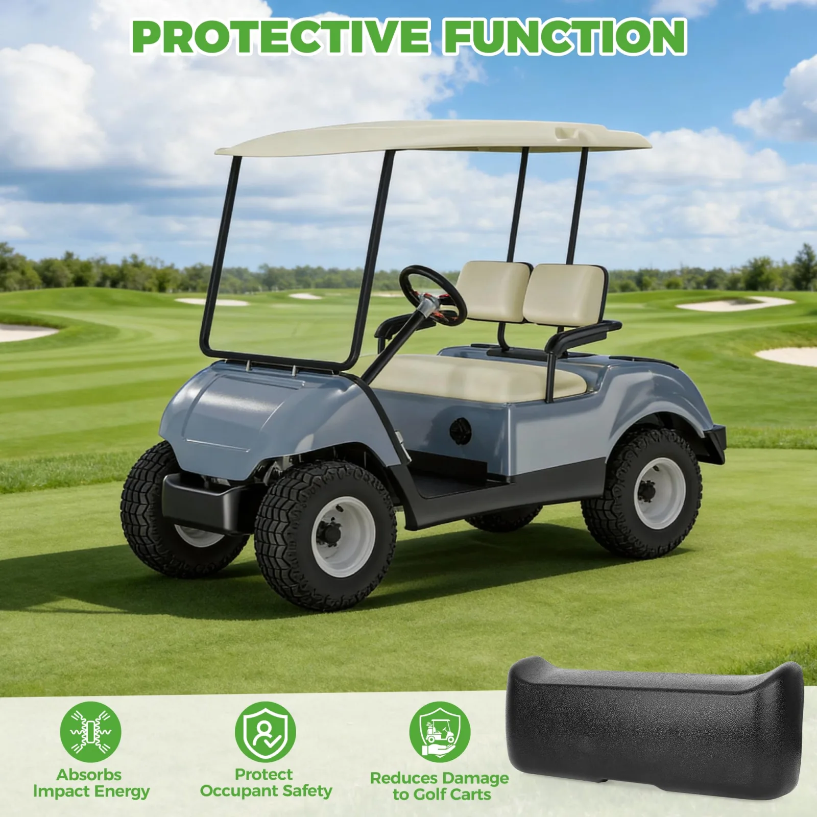 10L0L Front Bumper for Yamaha G14-G22 Golf Carts image 3