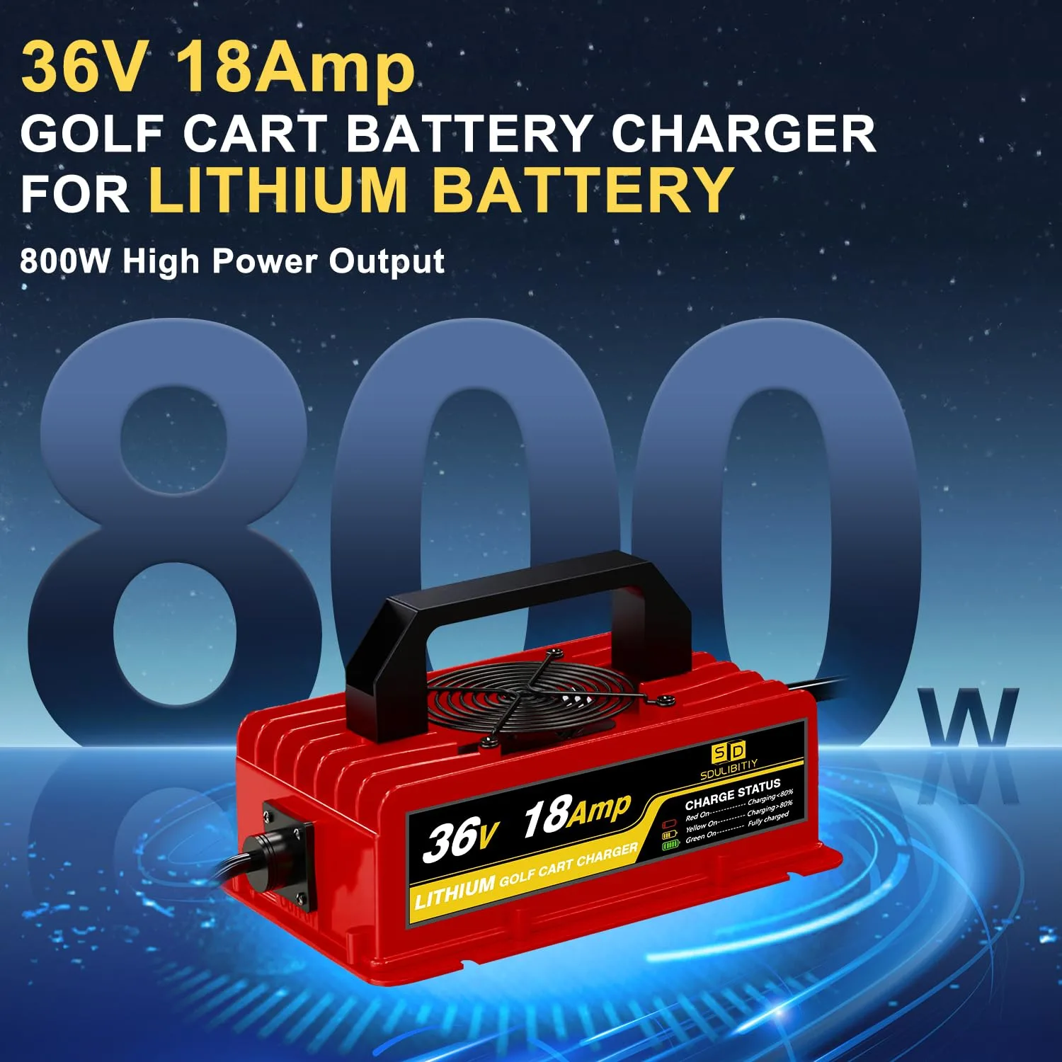 SDULIBITIY 36V 18A Charger for E-Z-GO TXT Li-Ion Carts image 4