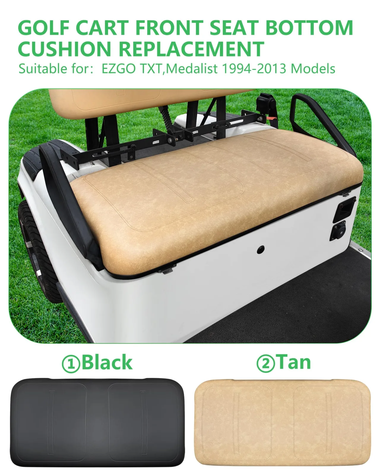 HEOHOU Tan Front Seat Cushion for E-Z-GO TXT 1994-2013 image 2