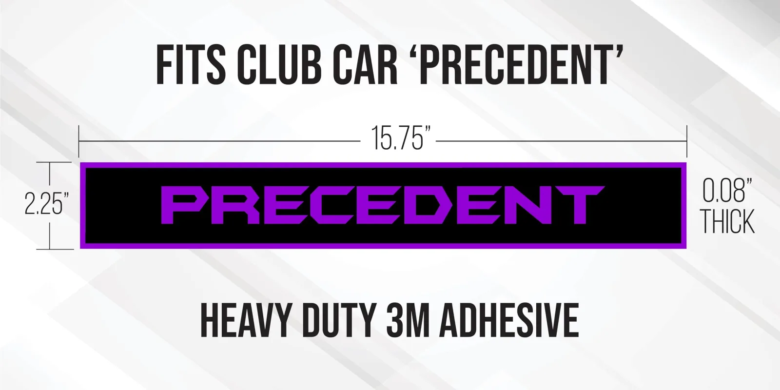 Club Car Precedent Black & Purple Name Plate Emblem image 4