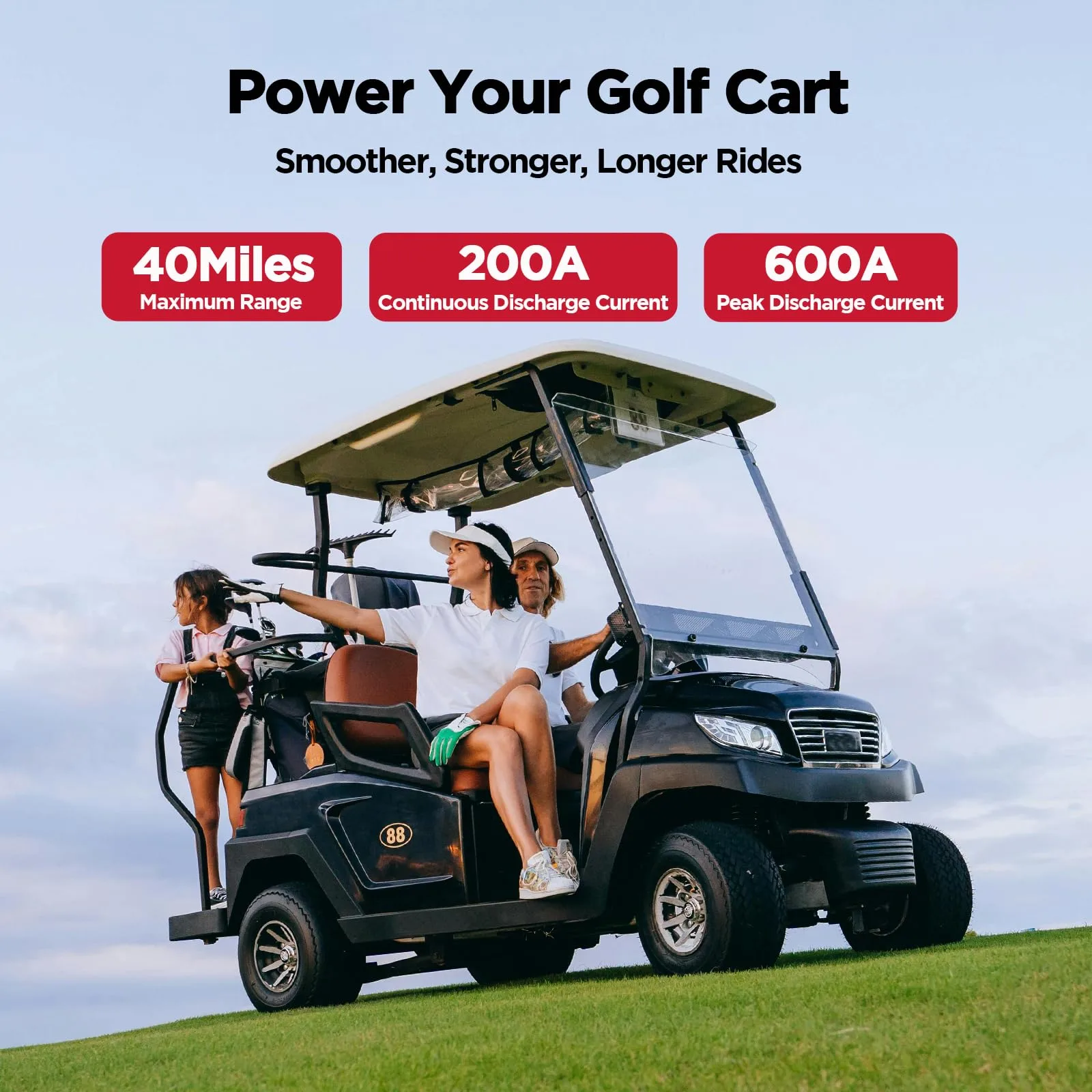 EnerVast 36V (38.4V) 100Ah LiFePO4 Golf Cart Battery image 2