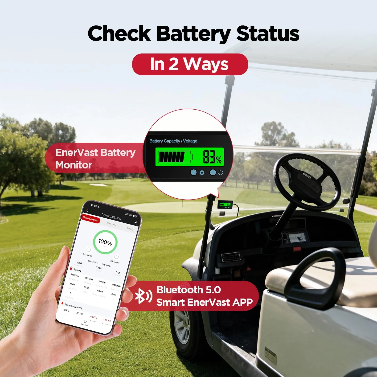 EnerVast 36V (38.4V) 100Ah LiFePO4 Golf Cart Battery image 3